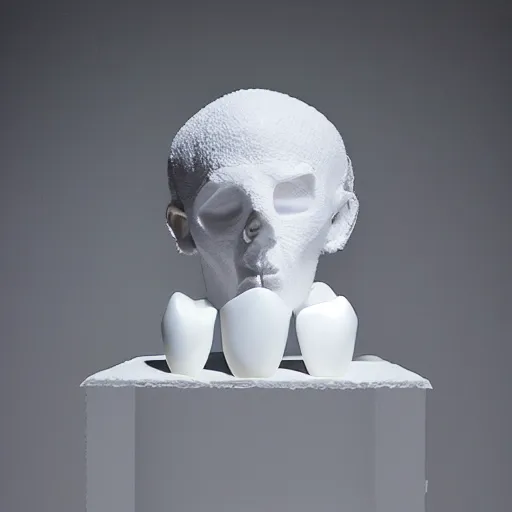 Image similar to a tooth sculpturein in daniel arsham style