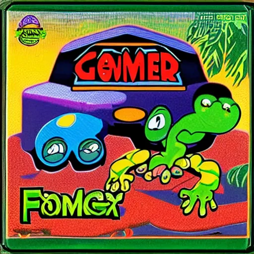 Image similar to video game box art of a commodore 6 4 game called frogger remix edition, 4 k, highly detailed cover art.