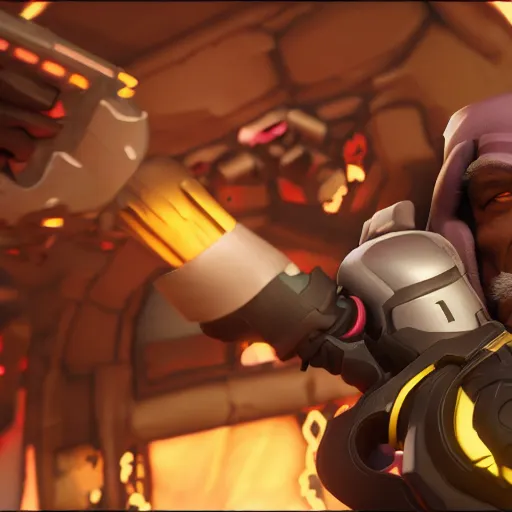 Image similar to samuel l jackson as doomfist from overwatch, 4 k, doomfist