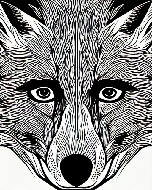 Prompt: fox portrait close - up. halftones vector art. colorful. stylized.