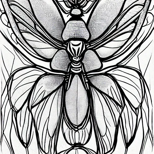 Image similar to insect wings, line art