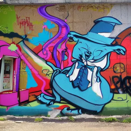 Image similar to : alice and wonderland graffiti