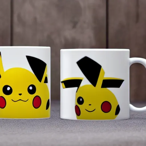 Image similar to pikachu-print mug, advertising photography