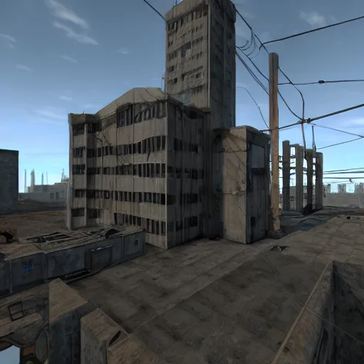 Prompt: garry's mod gm_construct with half life 2 citadel realistic