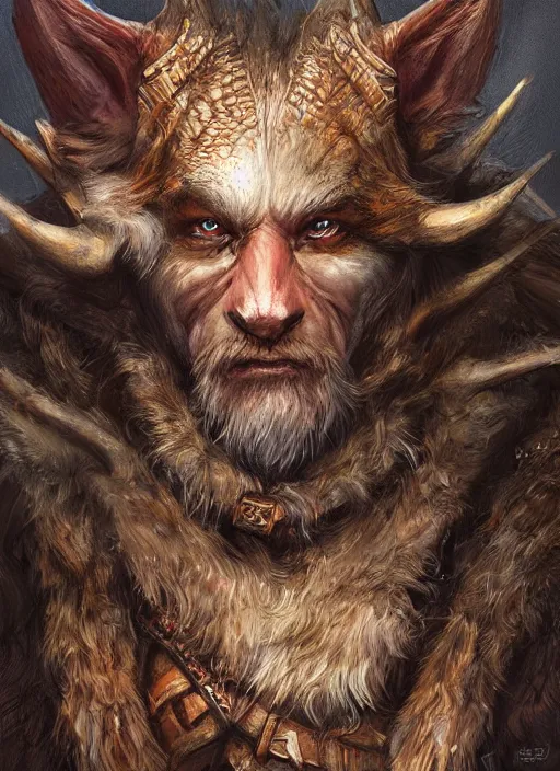 Image similar to human with animal head, ultra detailed fantasy, dndbeyond, bright, colourful, realistic, dnd character portrait, full body, pathfinder, pinterest, art by ralph horsley, dnd, rpg, lotr game design fanart by concept art, behance hd, artstation, deviantart, hdr render in unreal engine 5