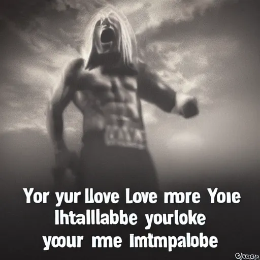 Image similar to Your love makes me strong. Your hate makes me unstoppable