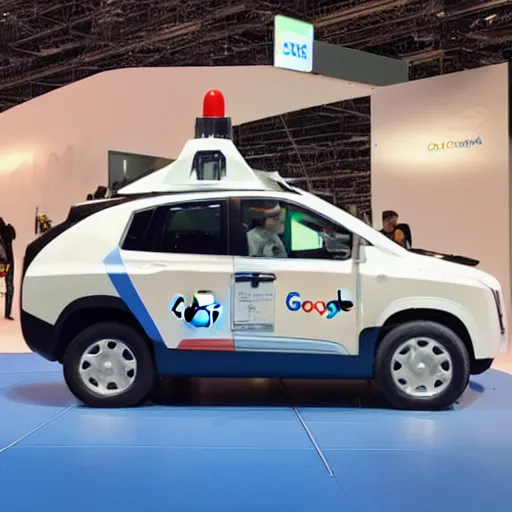 Image similar to google self driving car equipped with multiple rocket launcher system, photo from defense innovations expo 2 0 2 0