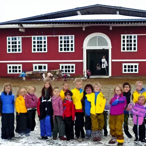 Image similar to norwegian school outside