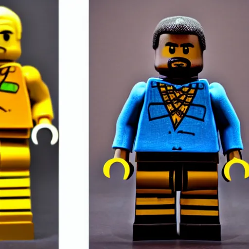 Image similar to Kanye West as a lego minifigure, studio light