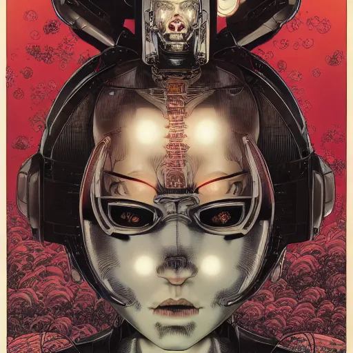 Prompt: portrait of crazy ex machina, symmetrical, by yoichi hatakenaka, masamune shirow, josan gonzales and dan mumford, ayami kojima, takato yamamoto, barclay shaw, karol bak, yukito kishiro