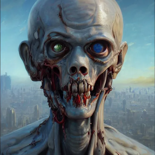 Prompt: a zombie robot philosopher, detailed, centered, digital painting, artstation, concept art, donato giancola, joseph christian leyendecker, wlop, boris vallejo, breathtaking, 8 k resolution, extremely detailed, beautiful, establishing shot, artistic, hyperrealistic, beautiful face, octane render, cinematic lighting, dramatic lighting, masterpiece