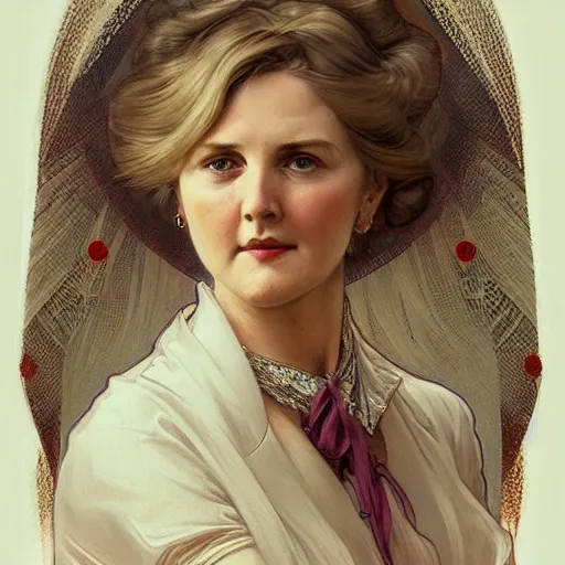 Image similar to amazing lifelike award winning pencil illustration of deborah Mitford trending on art station artgerm Greg rutkowski alphonse mucha cinematic