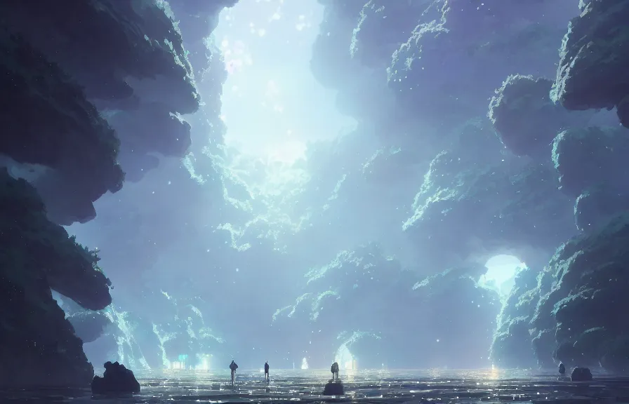 Prompt: makoto shinkai concept art of the dimension of giant polyps, key visual, ambient lighting, highly detailed, digital painting, artstation, concept art, sharp focus, by makoto shinkai and akihiko yoshida and hidari and wlop and greg rutkowski