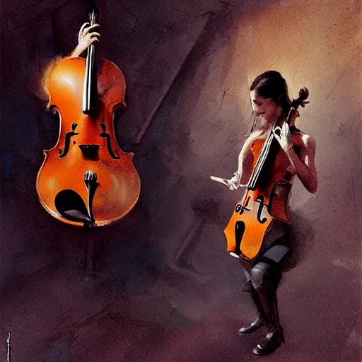 Image similar to body as a cello by greg rutkowski