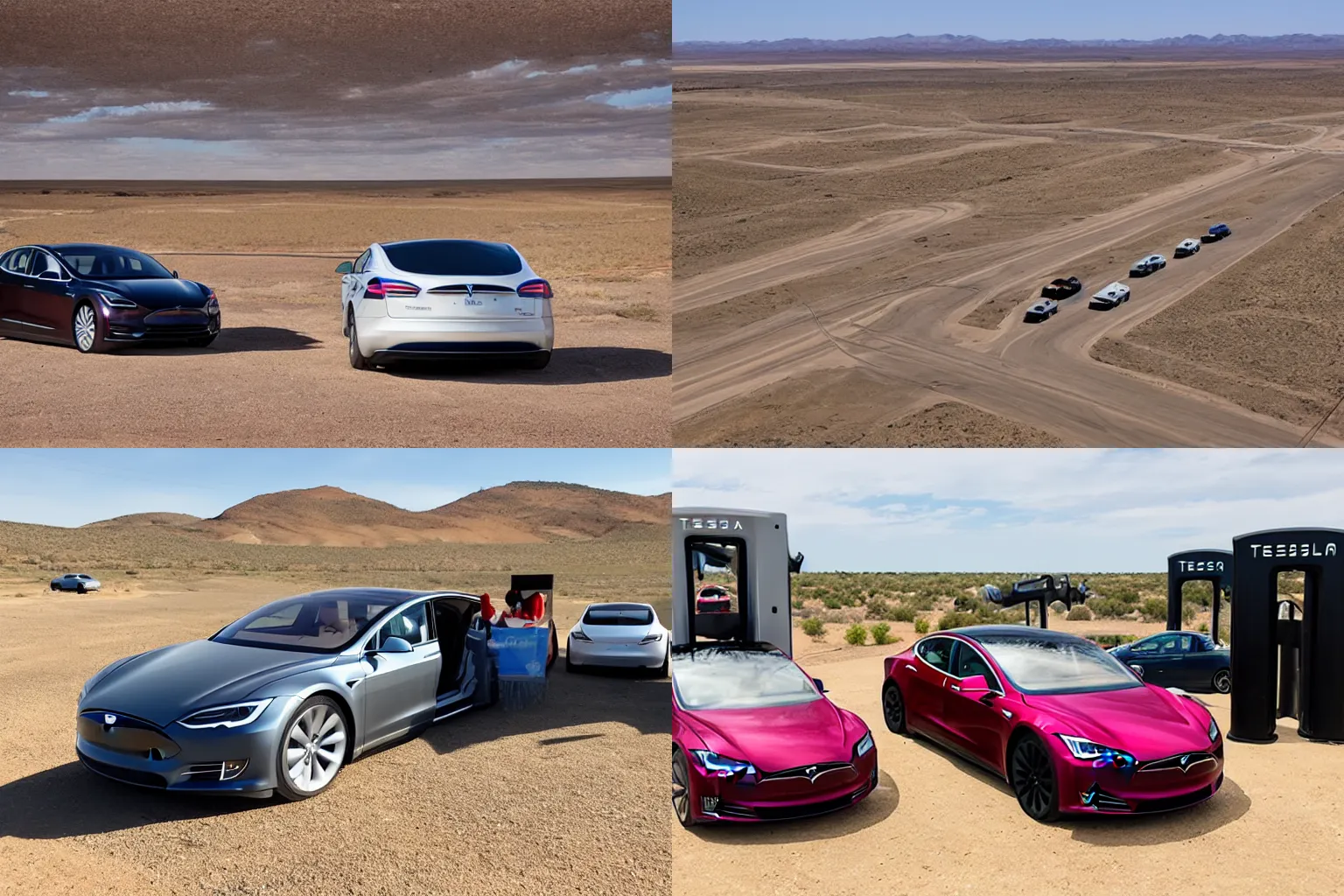 Prompt: Teslas in West Texas