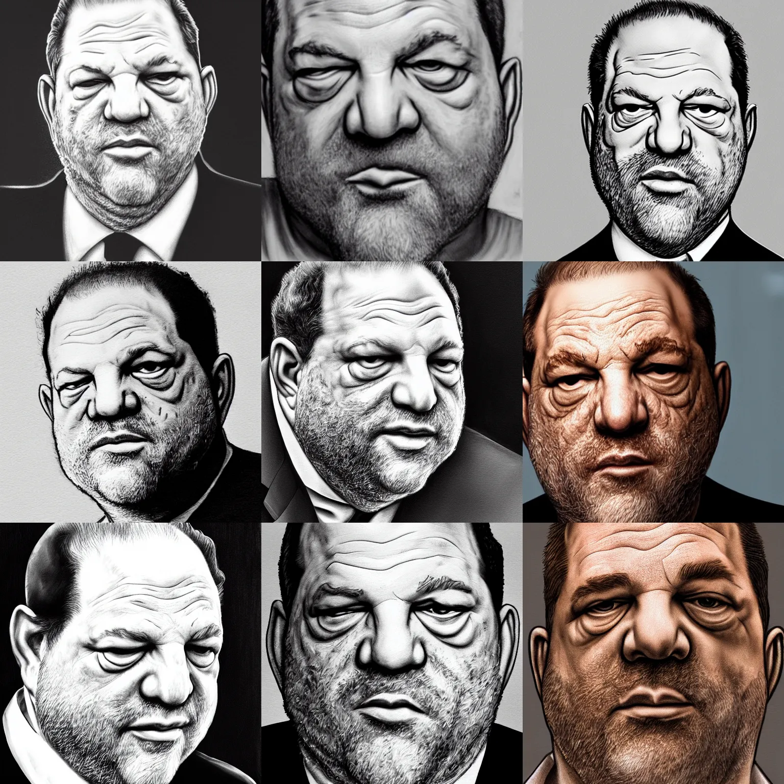 Prompt: detailed portrait of harvey weinstein