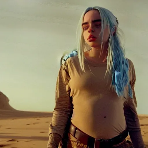 Prompt: movie still of billie eilish as indiana jones