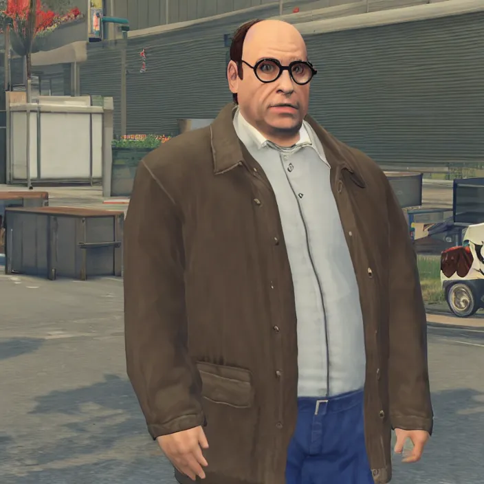 Prompt: George Costanza in GTA V, gameplay screenshot