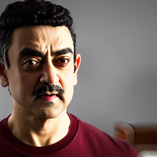 Prompt: a 4k photo of Aamir Khan in Portlandia