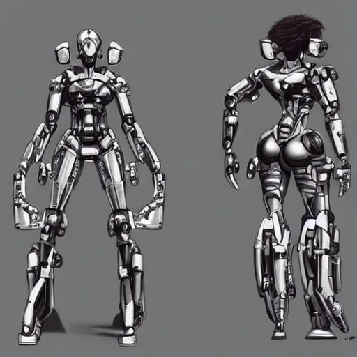 Prompt: a mecha version of an african woman with dreadlocks, with a septum nose ring piercing, very symmetrical, highly detailed, by vitaly bulgarov, by joss nizzi, by ben procter, by steve jung, concept art, quintessa, metal gear solid, transformers cinematic universe, concept art world, pinterest, artstation, unreal engine