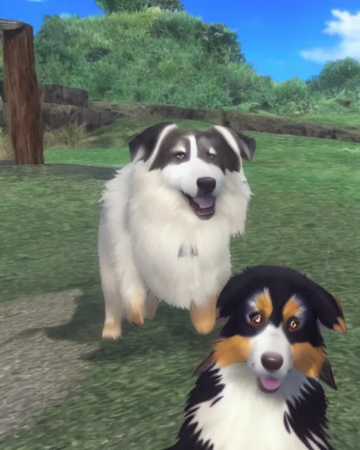 Image similar to australian shepherd with noah in xenoblade chronicles