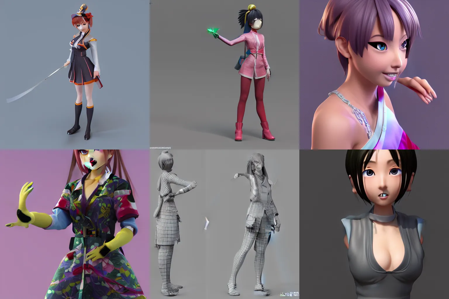 Prompt: Ayaka from genshin impact 3D render, blender, trending on art station, zbrush, 3D art, high quality, pixar art 3D