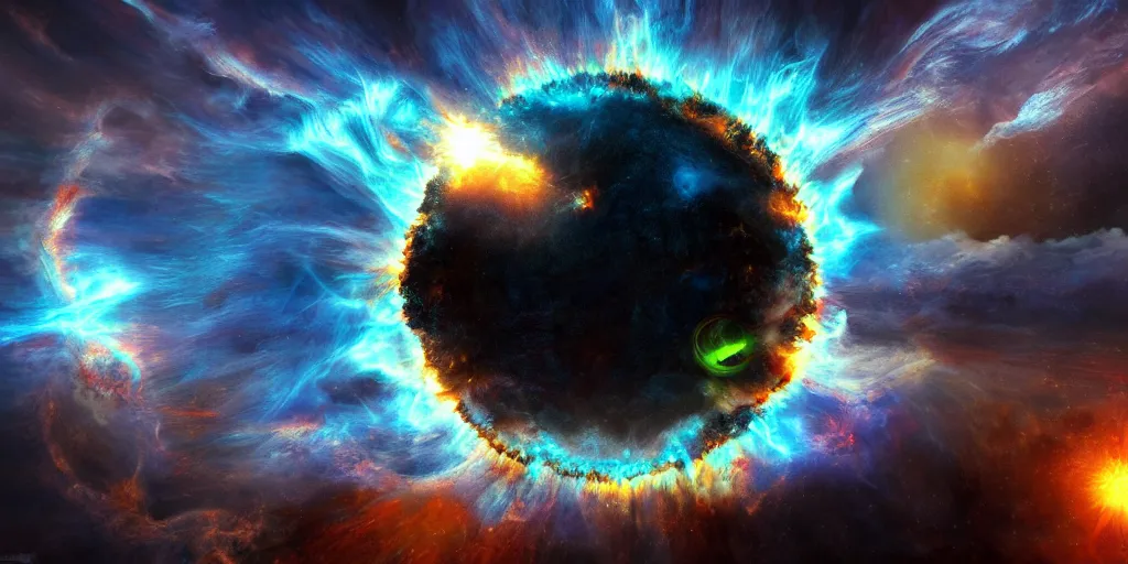 Prompt: sun going supernova, apocalyptic fantasy, mmo, digital art, 4 k