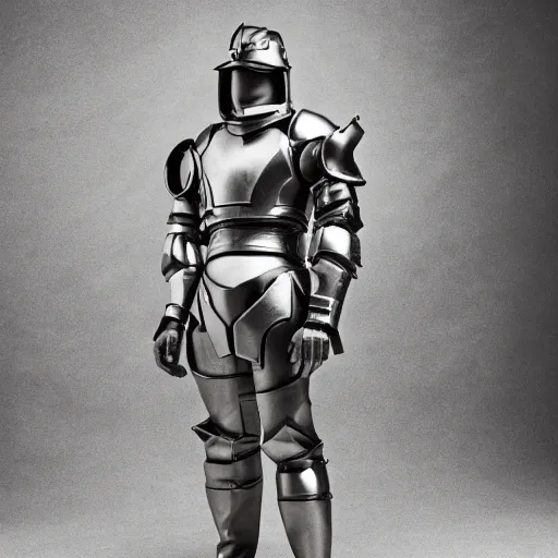 Prompt: Battle armor designed by Supreme, fashion photography