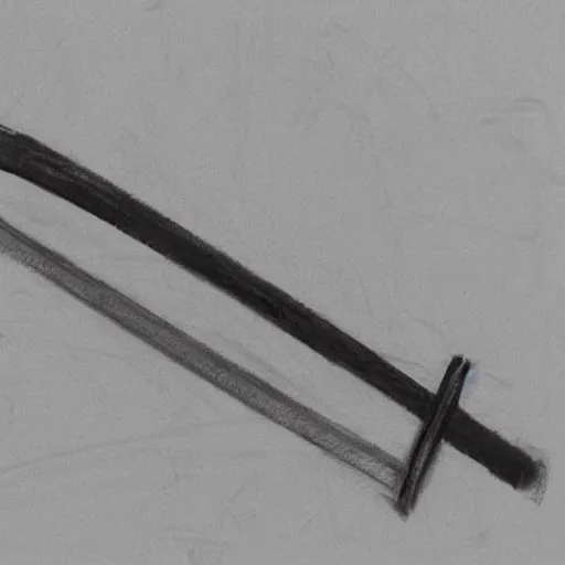 Image similar to a charcoal sketch of a sword