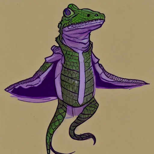 Image similar to sketch of a lizard wizard