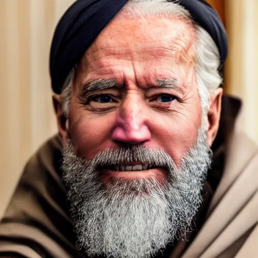 Prompt: 4 k portrait sony a 7 f 2. 8 of president joe biden as a taliban leader