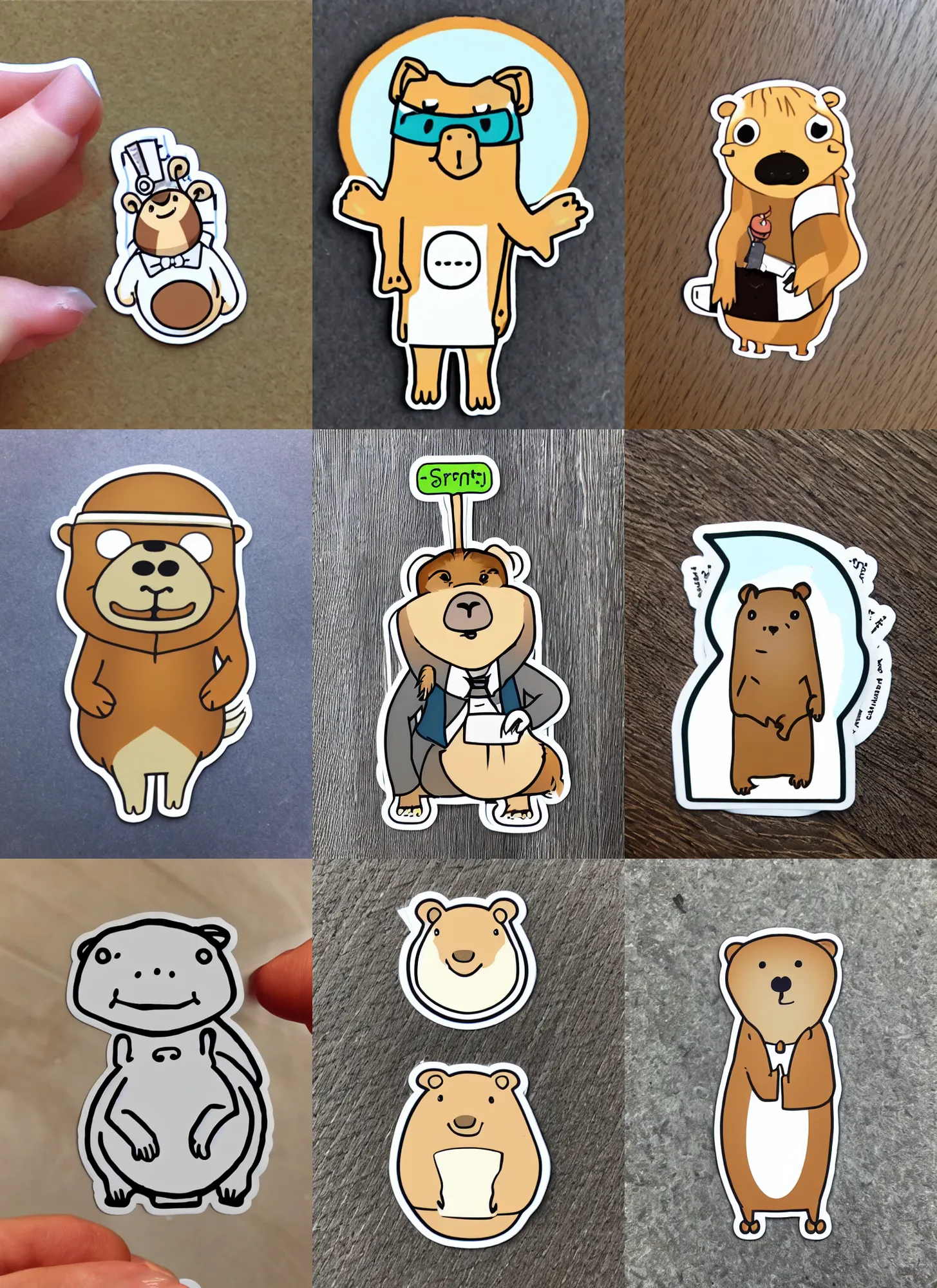 cute sticker of an anthropomorphic capybara scientist | Stable ...