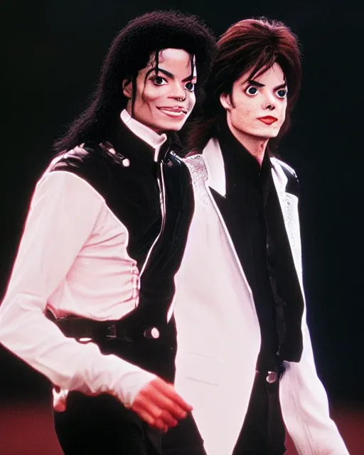 Prompt: genetic combination of michael jackson and paul mccartney, photographed in 1 9 9 7, dynamic lighting, ultra detailed, award winning photo