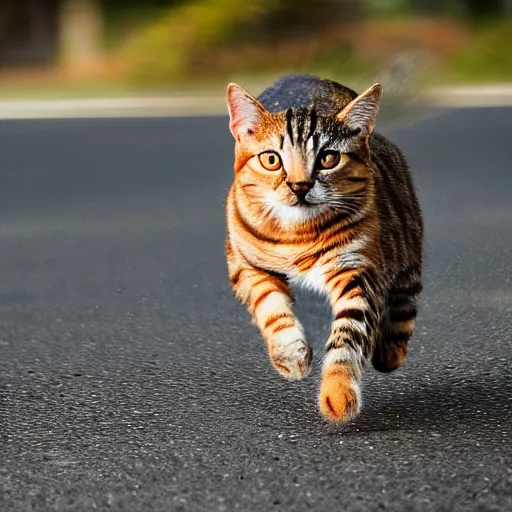 Image similar to photo of a fast blurry cat with motion blur, moving at the speed of light through outer space