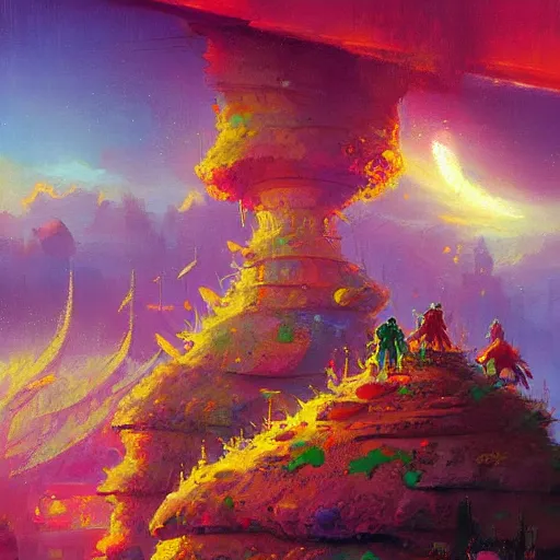 Image similar to a beautiful painting. Living the good life. by paul lehr, Trending on ArtStation.