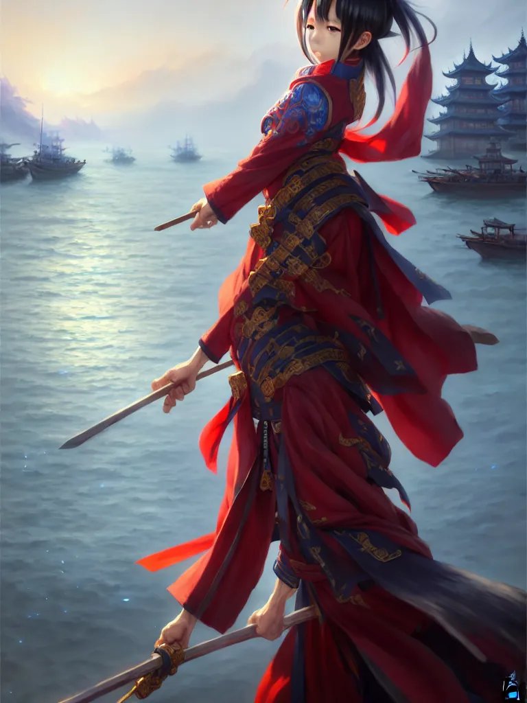 Image similar to 'Hu Tao' character in liyue harbor, Genshin Impact, fantasy, anime, manga, game art, concept art, digital painting, unreal engine, 8k, wallpaper art by Stanley Artgerm Lau, WLOP, Rossdraws, James Jean, Andrei Riabovitchev, Marc Simonetti, and Sakimichan