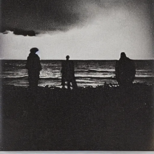 Image similar to polaroid invasion by the deep ones Tarkovsky