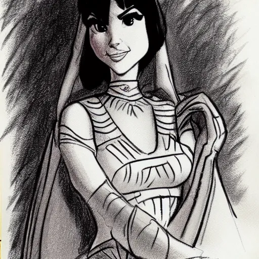 Image similar to milt kahl sketch of victoria justice as princess padme from star wars episode 3