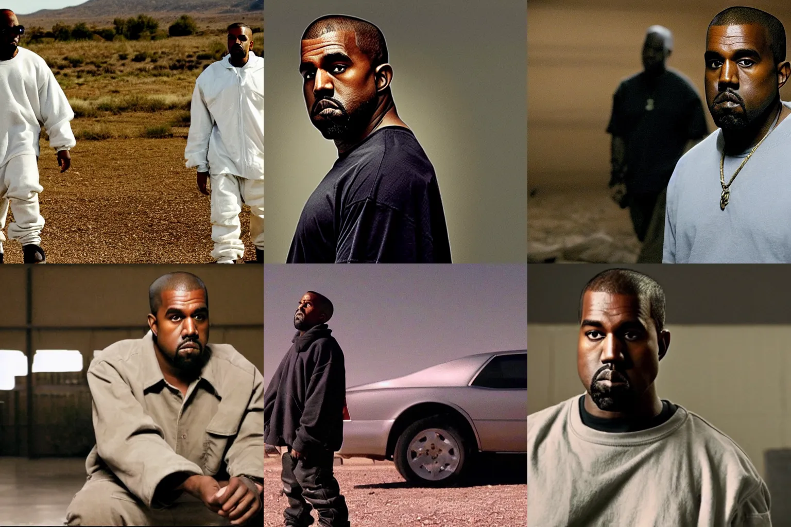Prompt: A Still of Kanye West\'s guest appearance in Breaking Bad (2008)