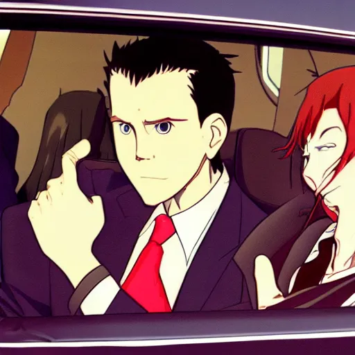 Image similar to biden in redline, anime, car, driver, anime movie