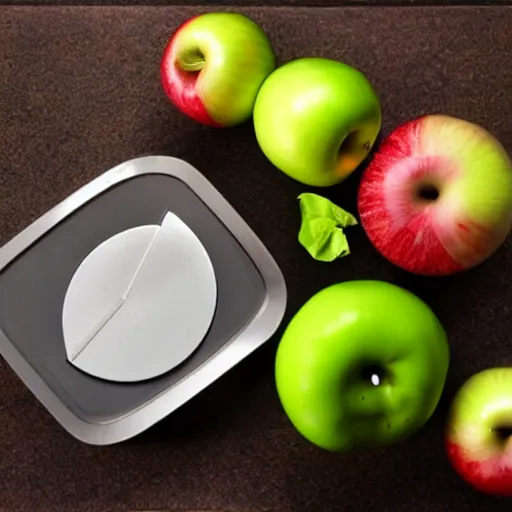 Prompt: balance scale with one apple in one side and one onion in the other