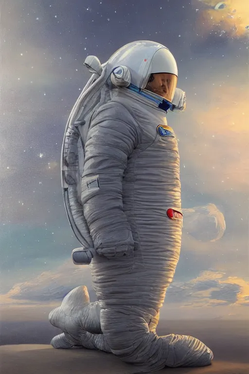 Prompt: whale shaped astronaut suit, oil on canvas, intricate, portrait, 8 k highly professionally detailed, hdr, cgsociety