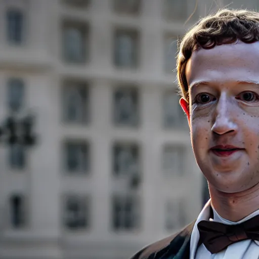 Image similar to Mark Zuckerberg as Calvin Candie in Django Unchained, film grain, EOS-1D, f/1.4, ISO 200, 1/160s, 8K, RAW, symmetrical balance, in-frame, Dolby Vision