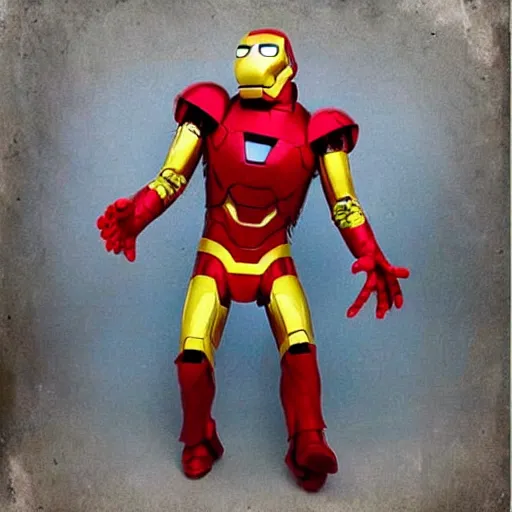 Image similar to “Animal from The Muppets, dressed as Iron Man”