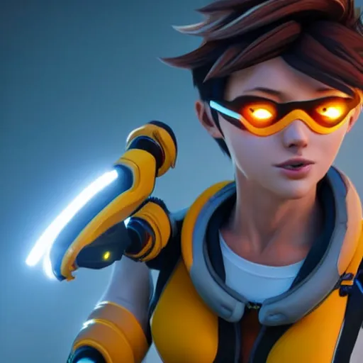 Image similar to realistic still of tracer amazing details 8 k beautiful ultra realistic sharp focus cinematic lightening