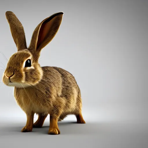 Prompt: rabbit with Realistic graphics, 3d render,