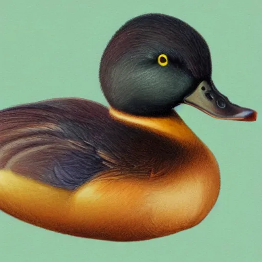 Prompt: a photorealistic duck made of jelly