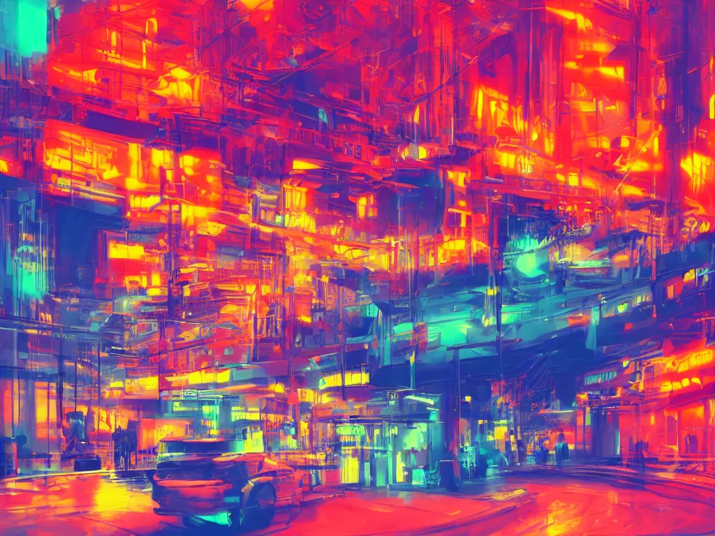 Image similar to London, bright colors, neon orange, beauty, summer vibes, trending on artstation