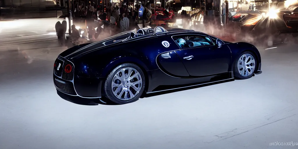 Image similar to bugatti veyron, volumetric lighting