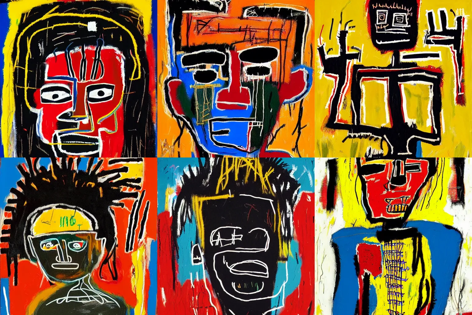 Image similar to extremely highly detailed hi-res majestic painting of an black strong african man by jean-michel basquiat